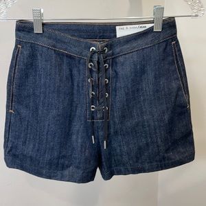 NWOT Rag&Bone lace up denim shorts